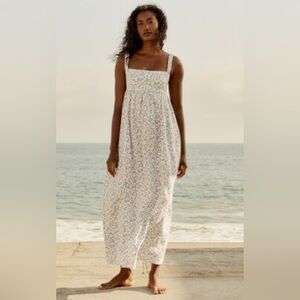 Reformation Tana linen dress, blue floral